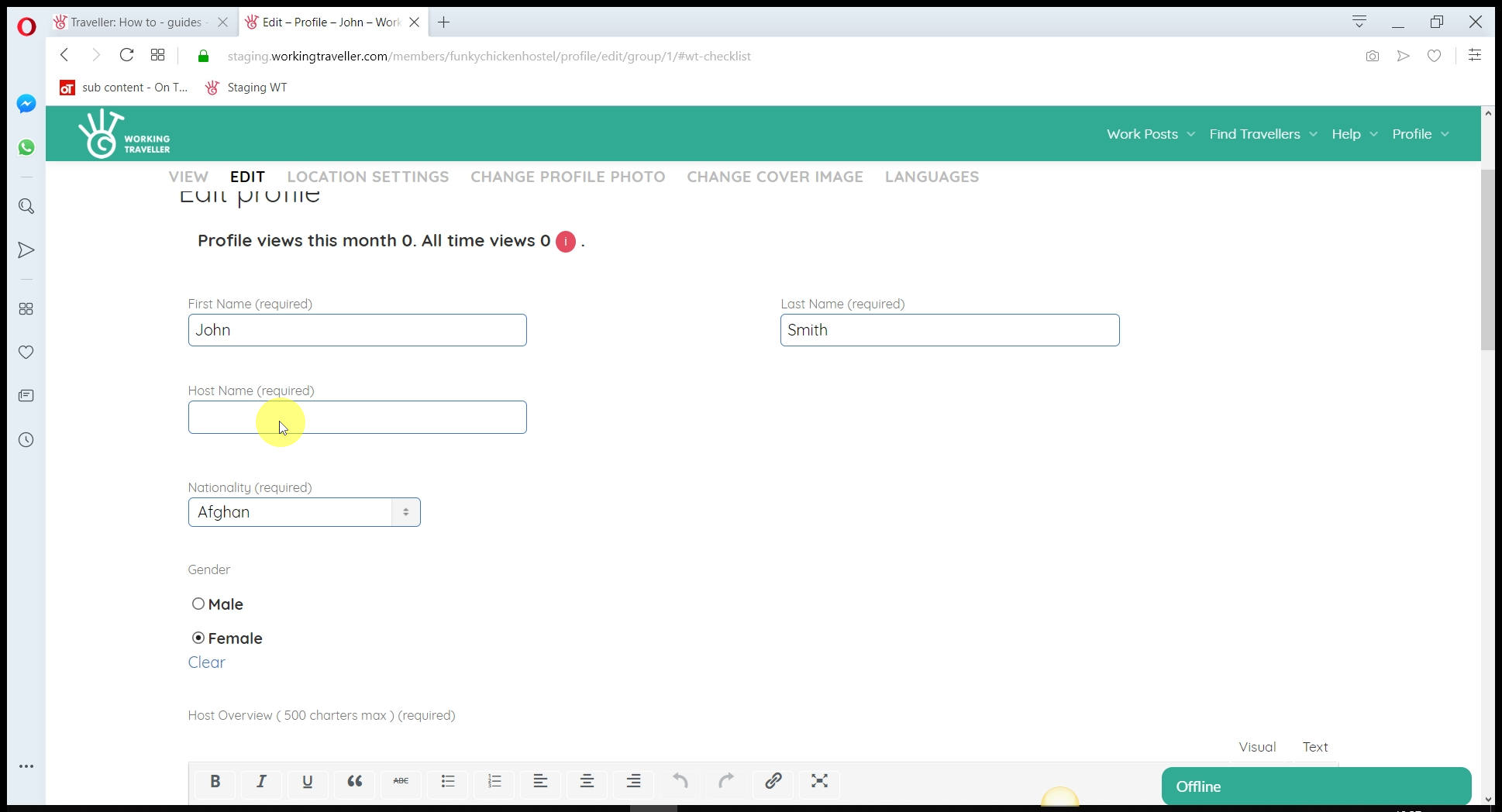 Host Name You can use your own nickname or your business name, as you wish, keep it simple so travellers can assiatiate your user name with your place.  You can change it later.