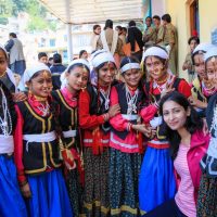 Vidya from Canada with Kumaoni girls 